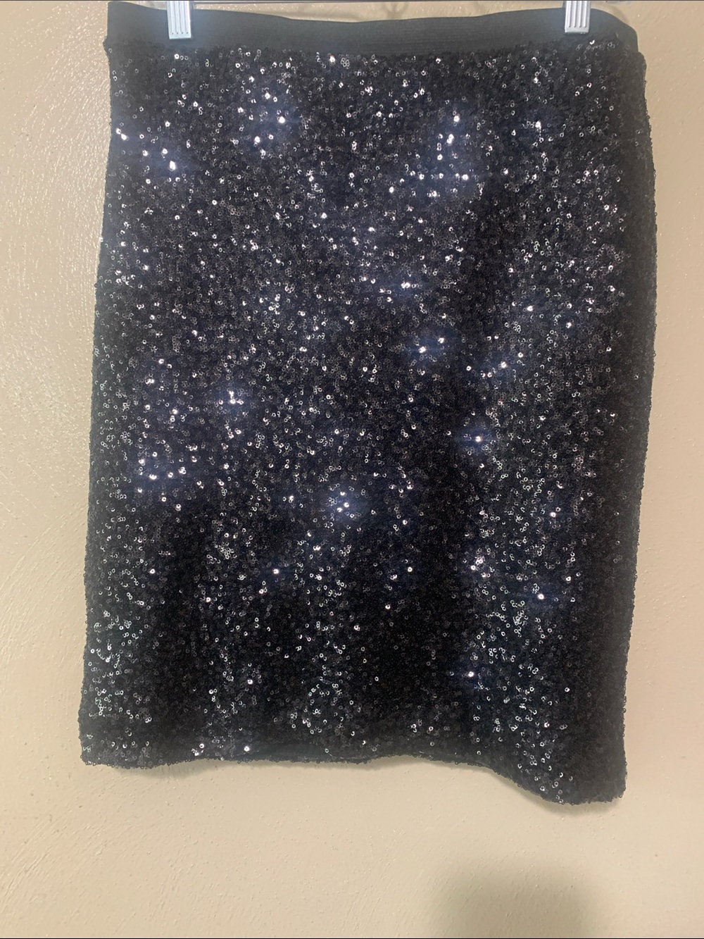 The Limited size L Black Sequin Pencil Skirt NWT